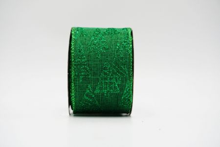 Christmas Trees Wired Ribbon_KF6668GH-3_Green